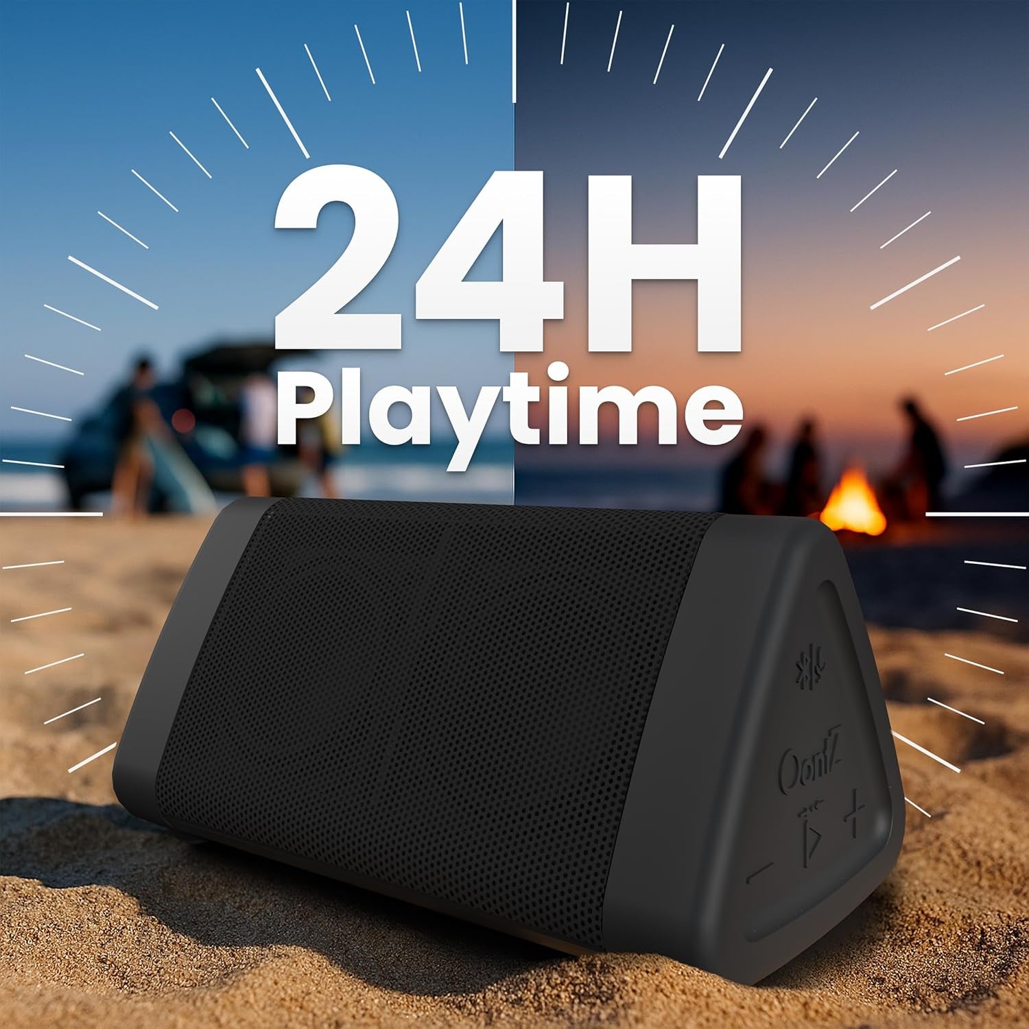 Oontz Angle 3 Portable Bluetooth 5.4 Speaker | 12W Sound, 24-Hr Battery, 100Ft Wireless Range, IPX5 Water-Resistant, Budget-Friendly for Travel, Outdoor & Home (Black)