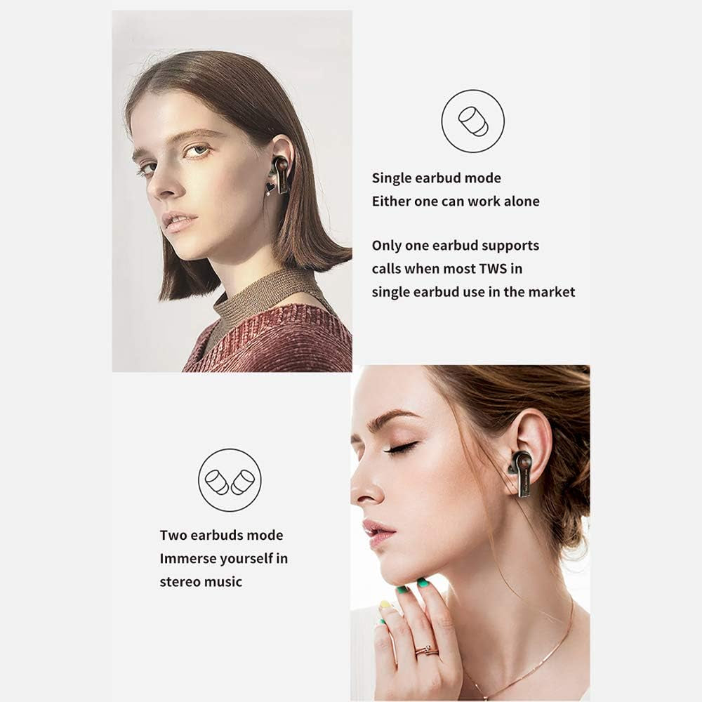 TWS Wireless Earphones for Iphone, True Wireless Bluetooth Headset Headphones, Noise Cancelling Wireless Earbuds with Microphone, In-Ear Wireless Bluetooth Earbuds of Deep Bass, K21-Black